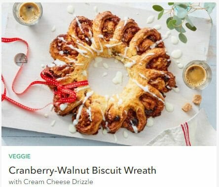 cranberry walnut biscuit wreath marley spoon- holiday meal kits-mealfinds