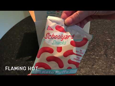 Schoolyard Snacks Flaming Hot Keto Cheese Puffs Unboxing