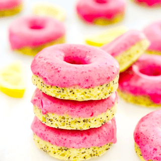 the innocent baker raspberry lemon poppyseed donuts