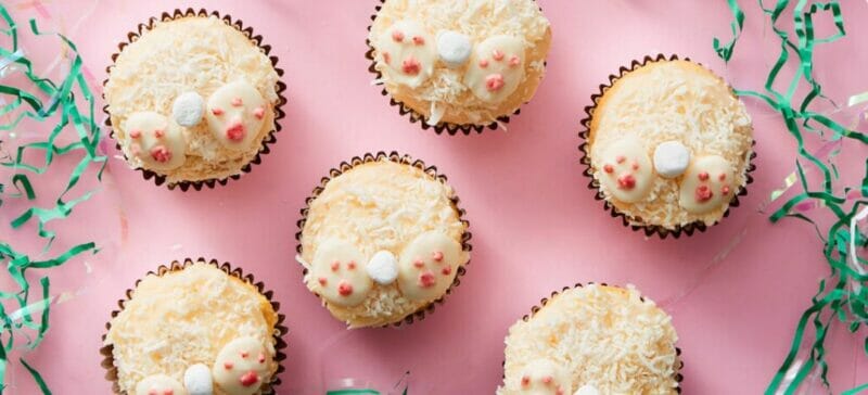 Bunny-Butt-Cupcakes-with-Coconut Perfect-for-Easter-Dinnerly