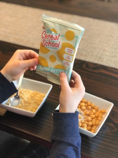 the-cereal-school-peanut-butter-cereal packaging- The Cereal School Healthy Breakfast Review - MealFinds