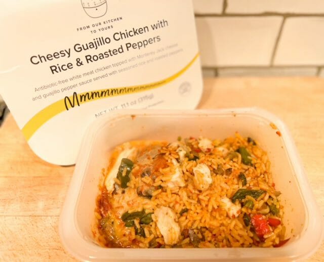 cheesy guajillo chicken prepared meal-dinnerly meal reviews-mealfinds