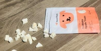 heed-foods-probiotic-treats-spilled- Heed Foods Premium Dry Dog Food Review - MealFinds