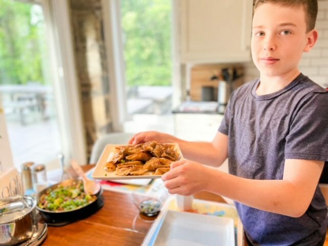 serving dumplings-raddish kids cooking kit review-mealfinds