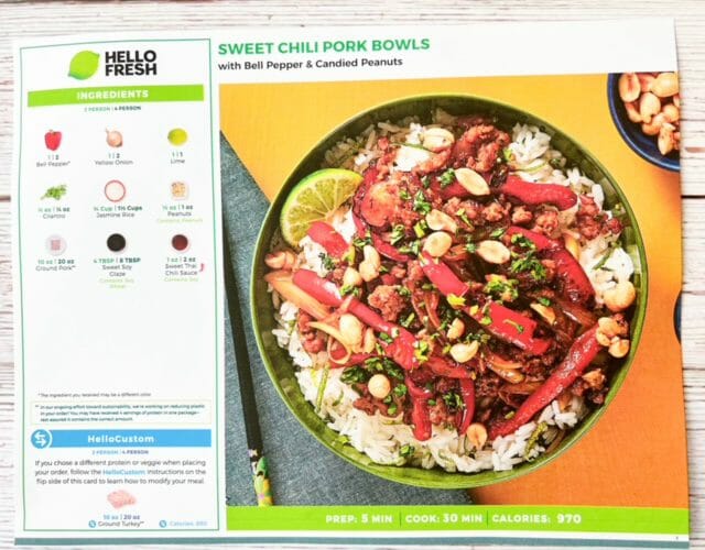 sweet chili pork bowl recipe front hellofresh-hellofresh reviews-mealfinds