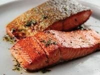 cooked salmon on plate