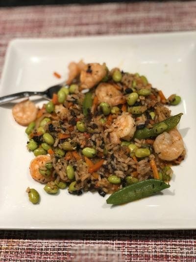 korean style shrimp meal on plate-freshly food reviews-mealfinds