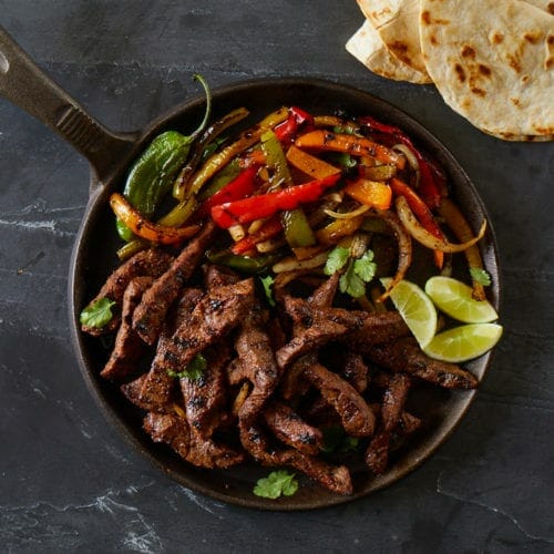 bison meat peppers fajitas in pan-The Honest Bison Bison Meat Reviews-mealfinds