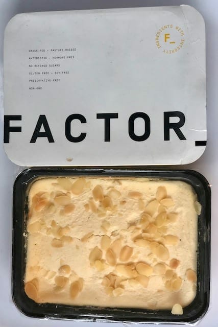 factor-keto-vanilla-cheesecake in package-factor healthy prepared meals reviews - mealfinds