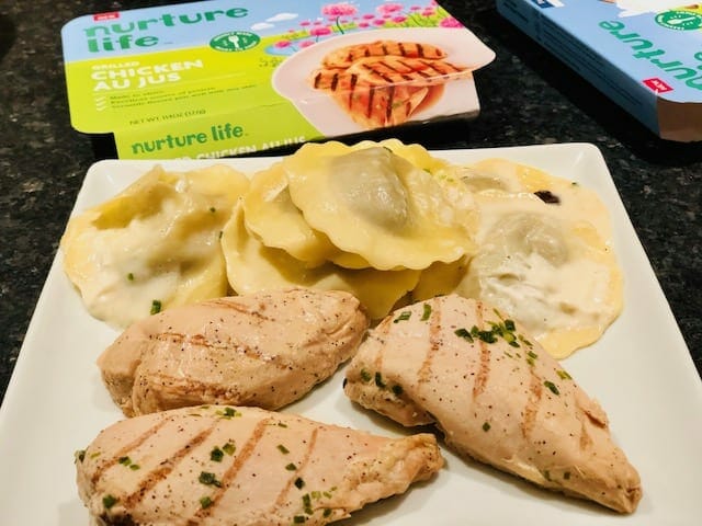 family-meals chicken and ravioli-nurture life reviews-mealfinds
