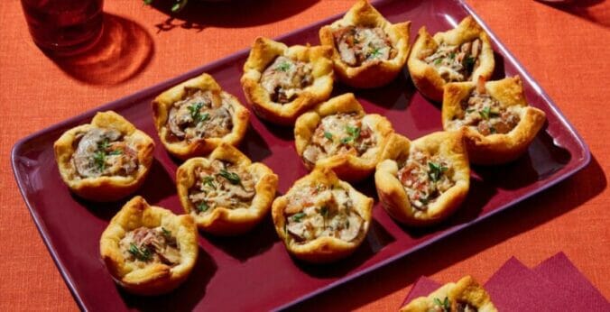 bacon mushroom mini tarts-dinnerly thanksgiving 2022-mealfinds
