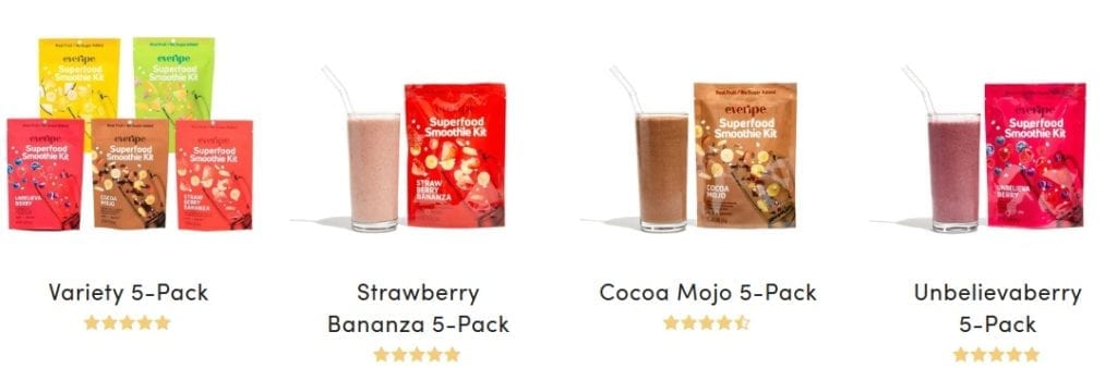 Everipe Superfood Smoothie Kits - Strawberry Bananza (2 Pack)