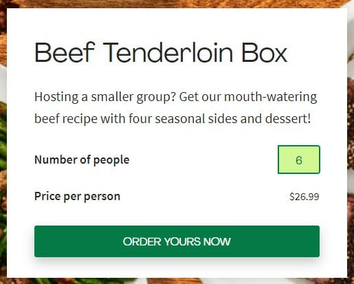 beef tenderloin thanksgiving box hello fresh - 2023 thanksgiving meal kits