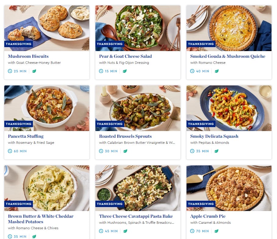 blue apron thanksgiving sides add ons - blue apron thanksgiving 2023