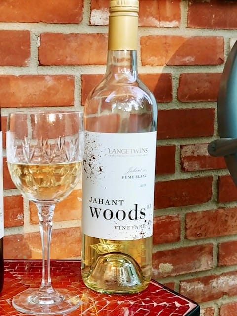 woods vineyards white wine bottle with glass- california wine club reviews-mealfinds