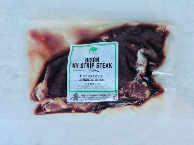 bison ny strip steak in package-The Honest Bison Bison Meat Reviews-mealfinds