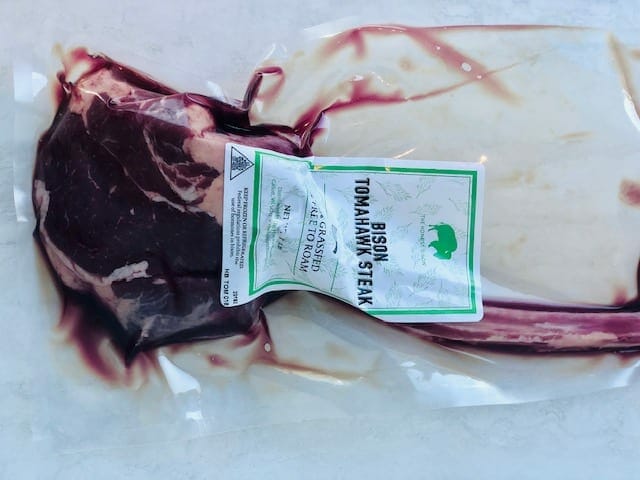 tomahawk bison meat steak in package-The Honest Bison Bison Meat Reviews-mealfinds