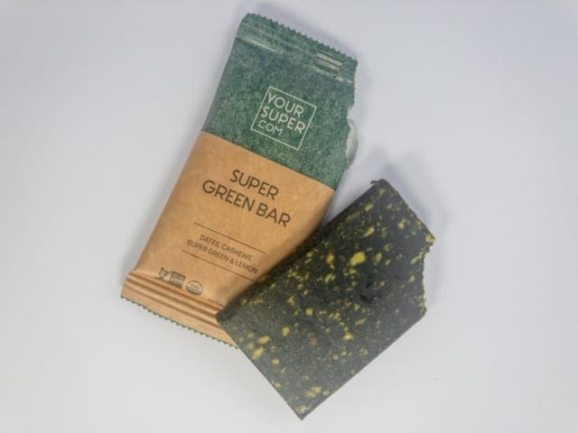 your-super-super-greens-bar out of package-your super superfood reviews-mealfinds