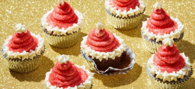 dinnerly holiday santa hat cupcakes 2022-mealfinds