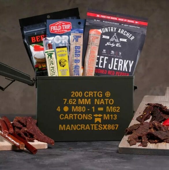 Premium-Jerky-Ammo-Can-Snack-Gifts-food gift ideas-mealfinds