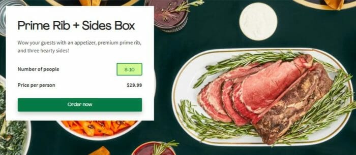 hellofresh holiday box prime rib meal kit and sides-hellofresh holiday meal kit-mealfinds