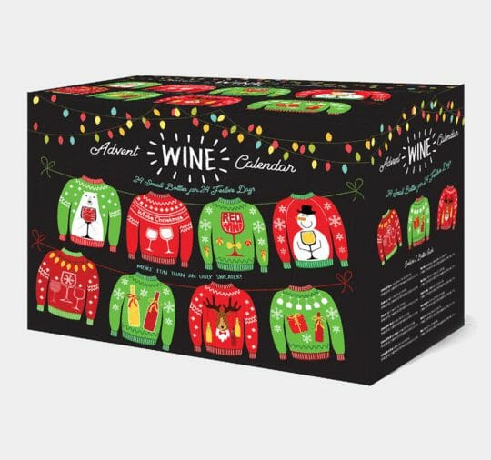 ugly sweater wine advent calendar-holiday food gift ideas-mealfinds