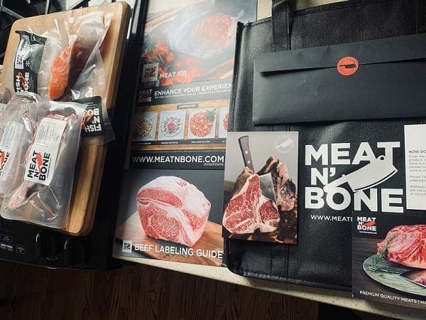meat n bone products on table with info cards-Meat N Bone reviews-mealfinds