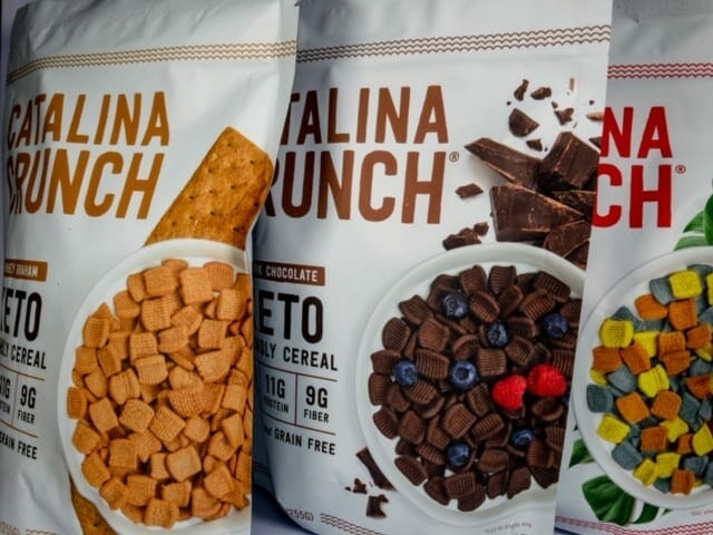 three bags of catalina crunch cereal-catalina crunch keto cereal reviews-mealfinds