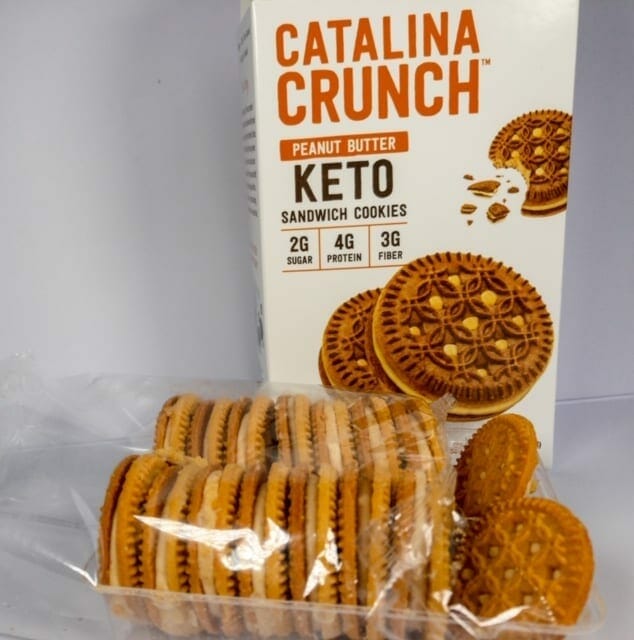 peanut butter cookies out of box in tray-catalina crunch keto cereal reviews-mealfinds