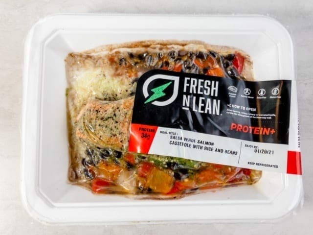 fresh-n-lean-salsa-verde-salmon in package- Fresh N Lean Prepared Meals Review - MealFinds