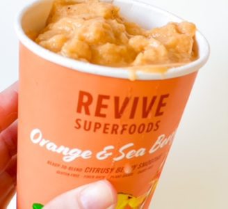 orange and sea berry smoothie -revive smoothie reviews-mealfinds