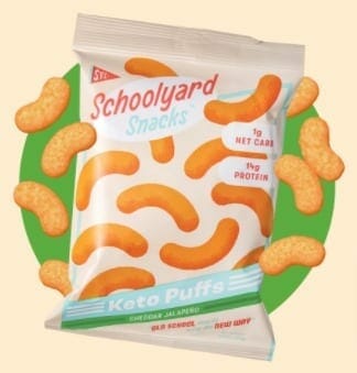 schoolyard-snacks-cheddar-jalapeno-cheese-puffs bag- schoolyard snacks reviews-mealfinds