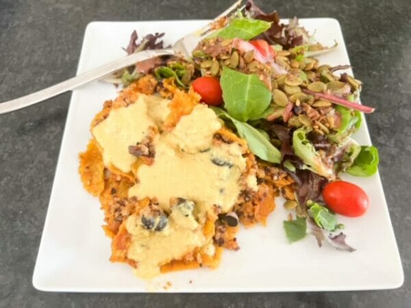 enchilada casserole-springly vegan meals review-mealfinds