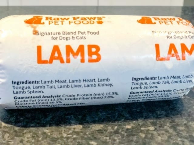 raw-paws-raw-dog-food-lamb-ingredients