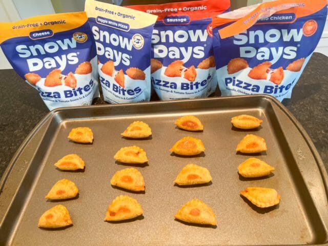 snow days variety pack on cookie tray-snow days pizza bites reviews-mealfinds