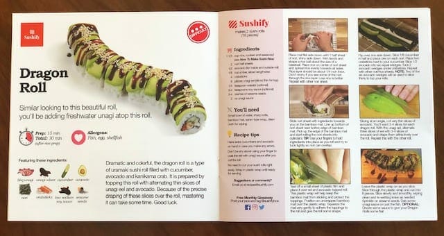 sushify recipe card - Sushify Meal Kit Reviews - MealFinds