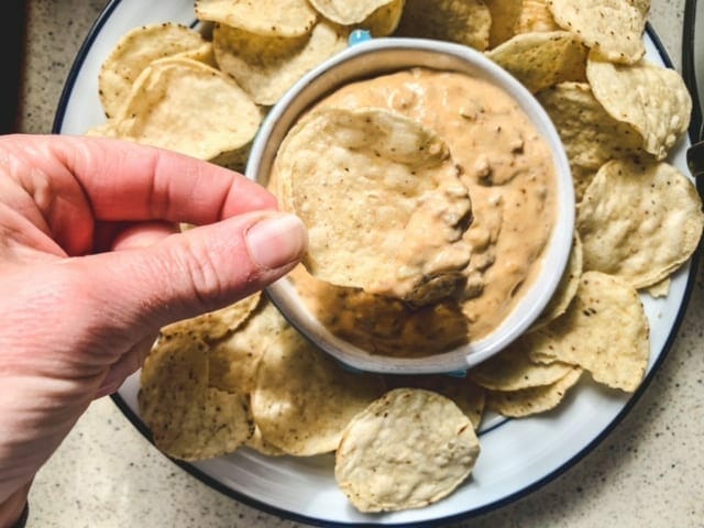 philly chesesteak dip with chips-what a crock crock pot meals reviews-mealfinds