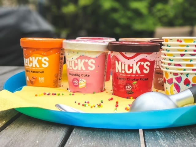 nicks-ice-cream 6 pack on tray outside-nicks ice cream reviews-mealfinds