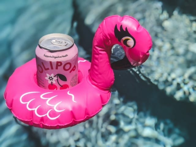 soda can in flamingo drink float in pool-olipop soda reviews-mealfinds