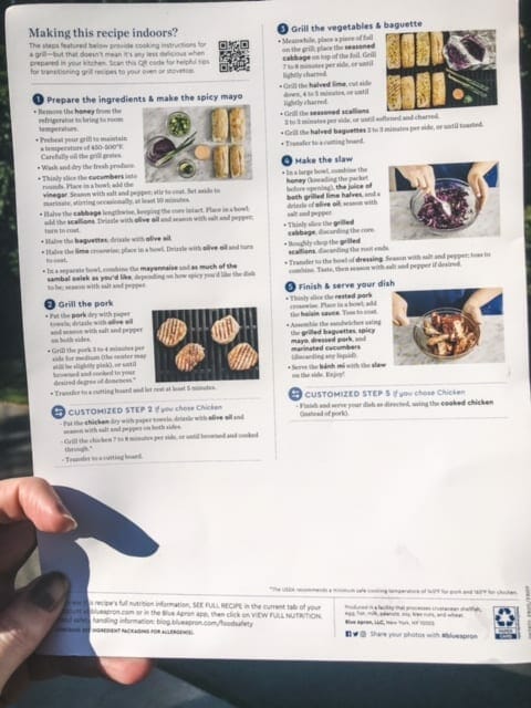 blue apron meal kit recipe card - blue apron meal kit reviews - mealfinds