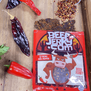 extreme red pepper beef jerky beefjerky.com-snack delivery-mealfinds