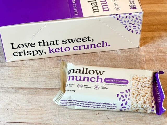 mallow munch marshmellow bar open-perfect keto reviews-mealfinds