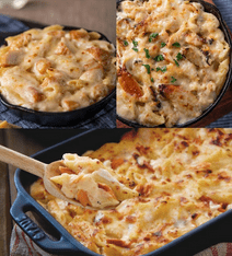 seafood mac and cheese trio seabear smokehouse-food gift ideas-mealfinds