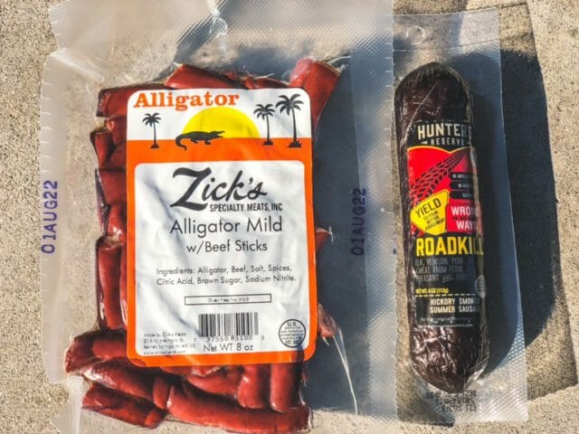 exotic jerky sausages-Jerky Dynasty Exotic Jerky sampler Box Reviews-mealfinds