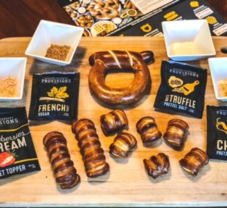 pretzel and topper tasting board-eastern standard provisions pretzels reviews-mealfinds