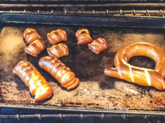 pretzels on baking tray in oven-eastern standard provisions pretzels reviews-mealfinds