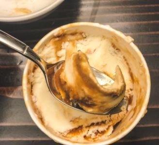 sea salt with caramel ribbons ice cream-salt and straw ice cream review-mealfinds