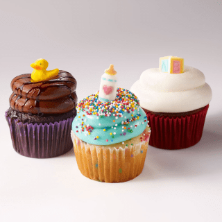 cupcake by design assorted cupcakes with baby toppers-dessert delivery-mealfinds