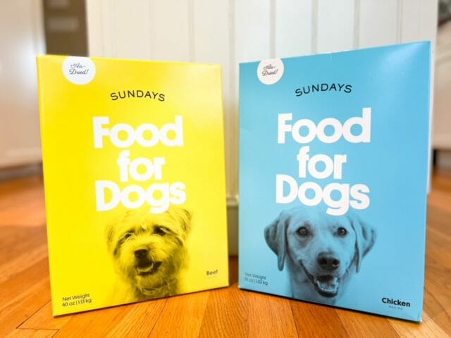 sundays for dogs dog food boxes chicken and beef-sundays fod dogs reviews-mealfinds