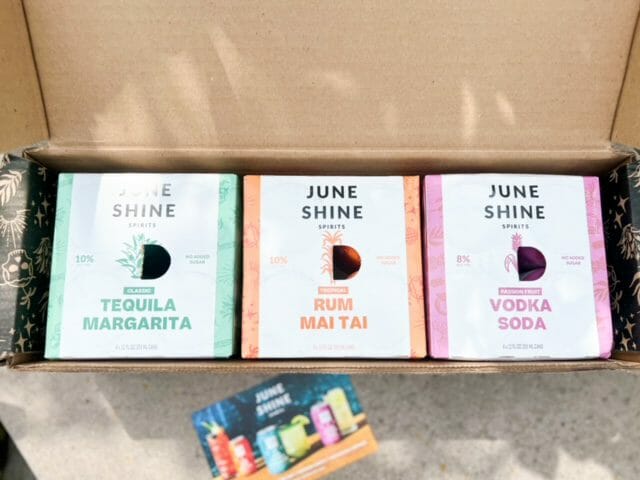 juneshine open box canned cocktails-juneshine drink review-mealfinds